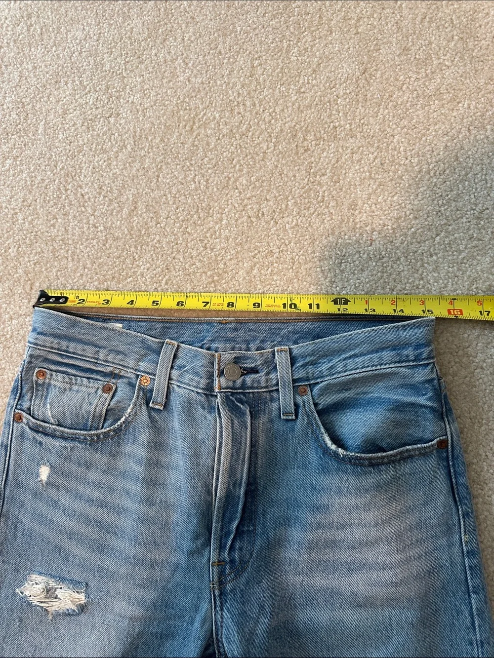 Levi's Blue Slim Straight Distressed Jeans
